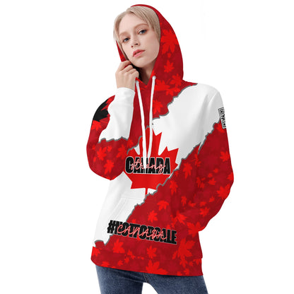 Canada Strong - Womens Warm Velvet Hoodie with 2 Maples and #NOTFORSALE