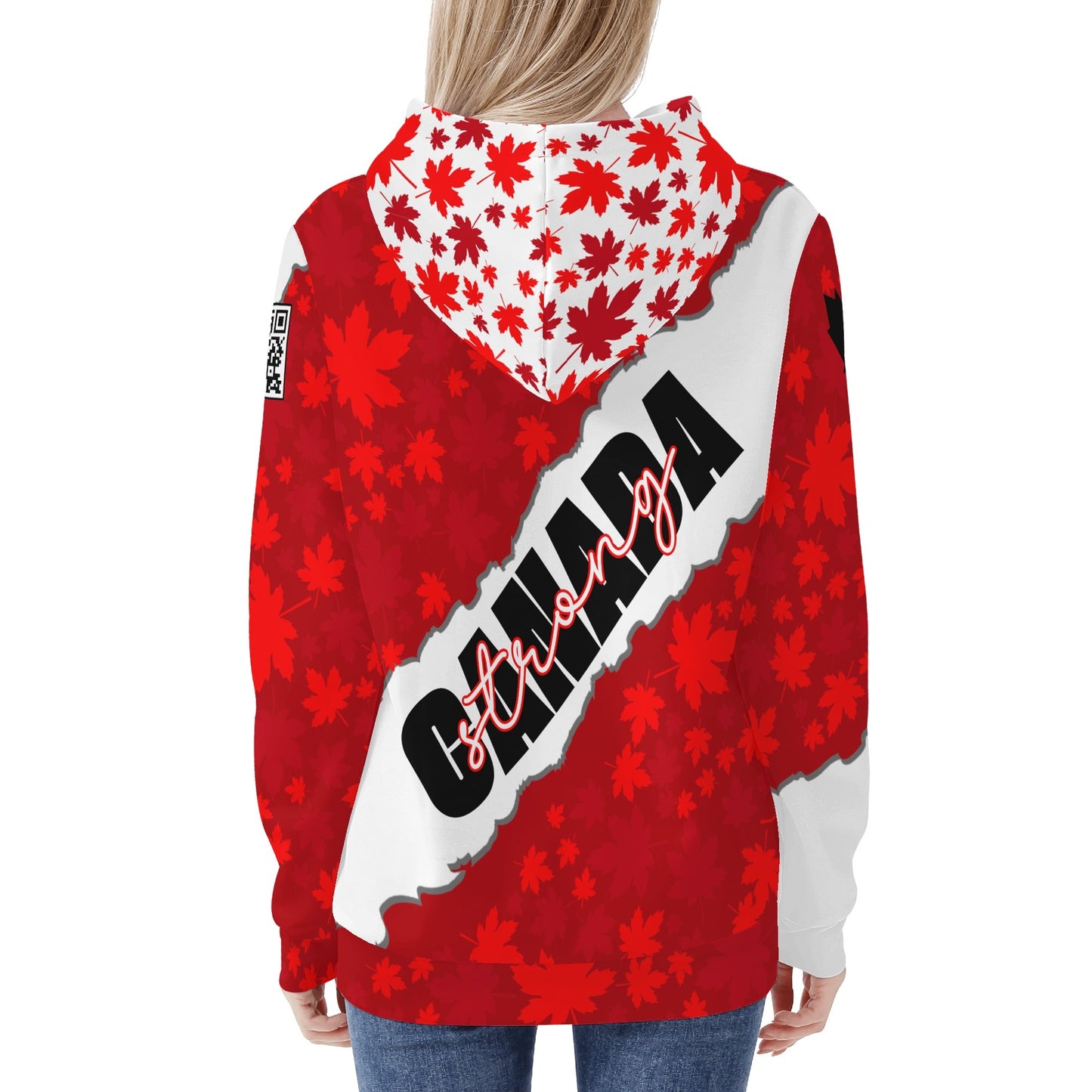 Canada Strong - Womens Warm Velvet Hoodie with 2 Maples and #NOTFORSALE