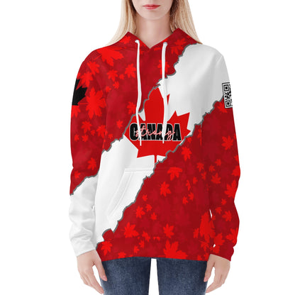 Canada Strong Maple Leaf - Womens Warm Velvet Hoodie