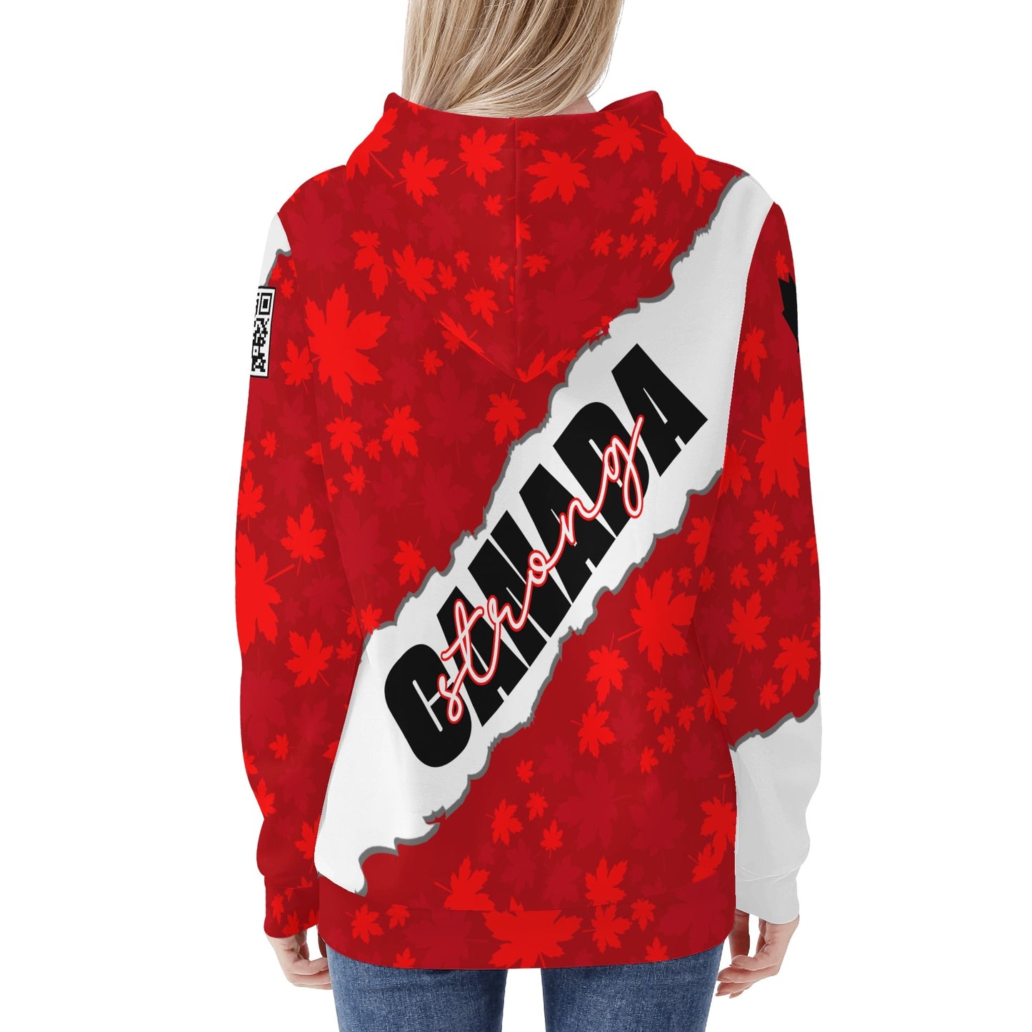 Canada Strong Maple Leaf - Womens Warm Velvet Hoodie