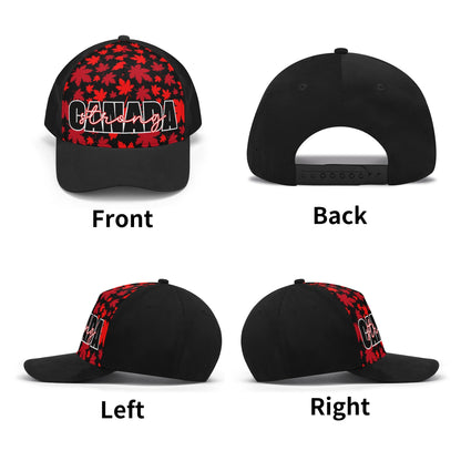 Canada Strong on Maple Leaf Background - Unisex Baseball Cap – Stylish, Comfortable, and Versatile