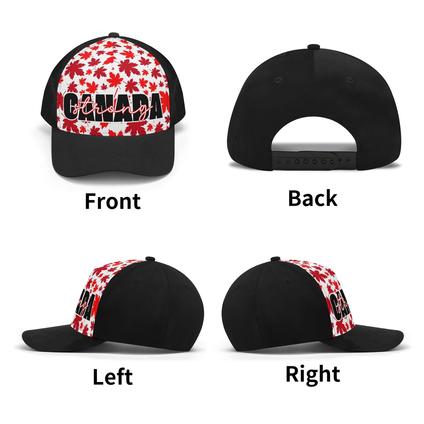 Canada Strong on Maple Leaf Background - Unisex Baseball Cap – Stylish, Comfortable, and Versatile