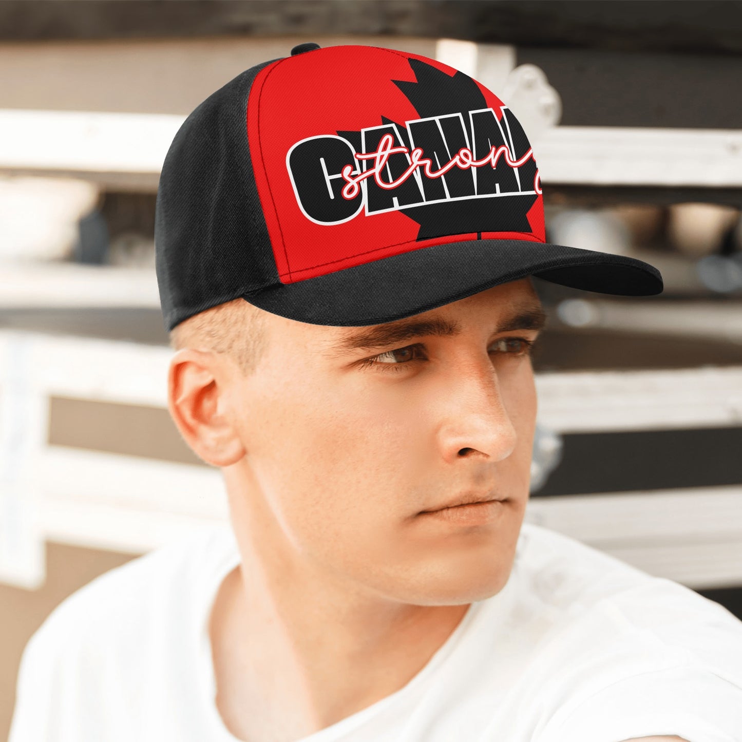 Canada Strong on a Maple Leaf - Unisex Baseball Cap – Stylish, Comfortable, and Versatile