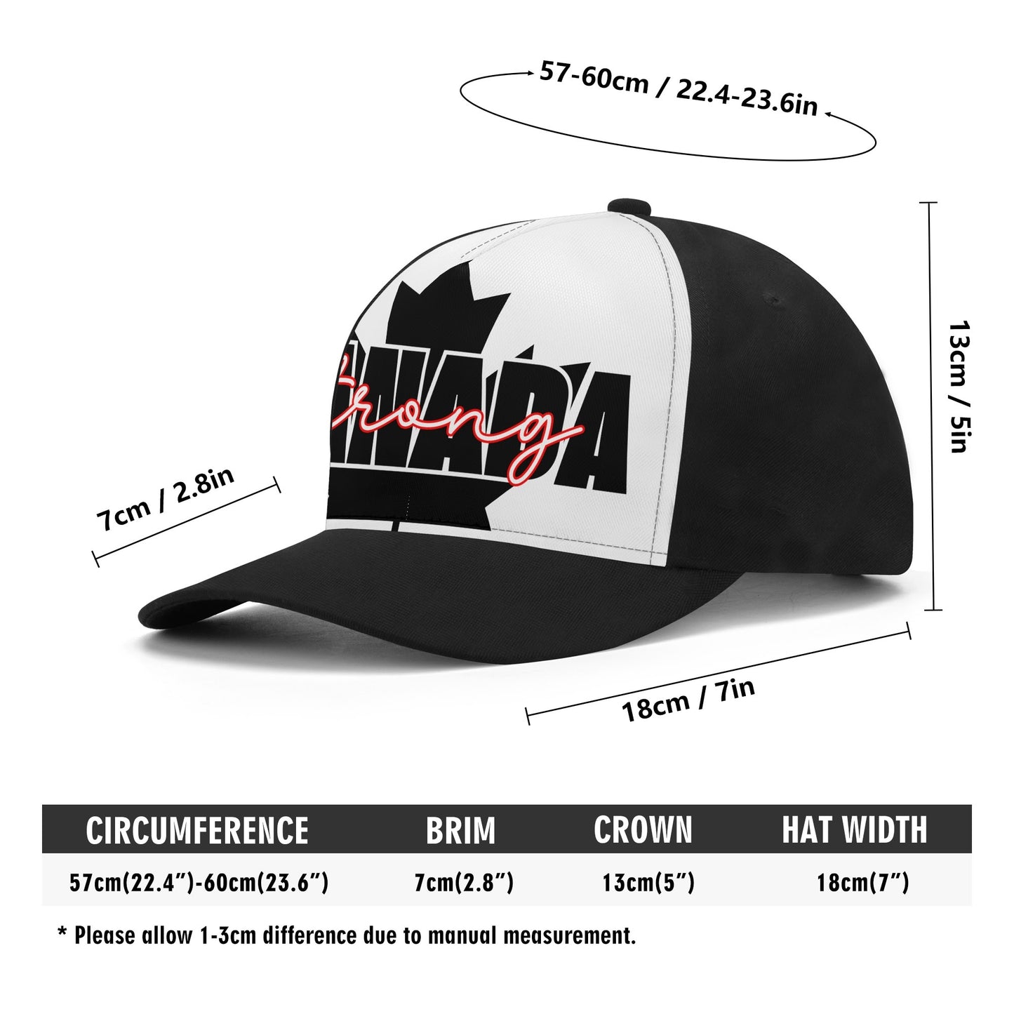 Canada Strong on a Maple Leaf - Unisex Baseball Cap – Stylish, Comfortable, and Versatile