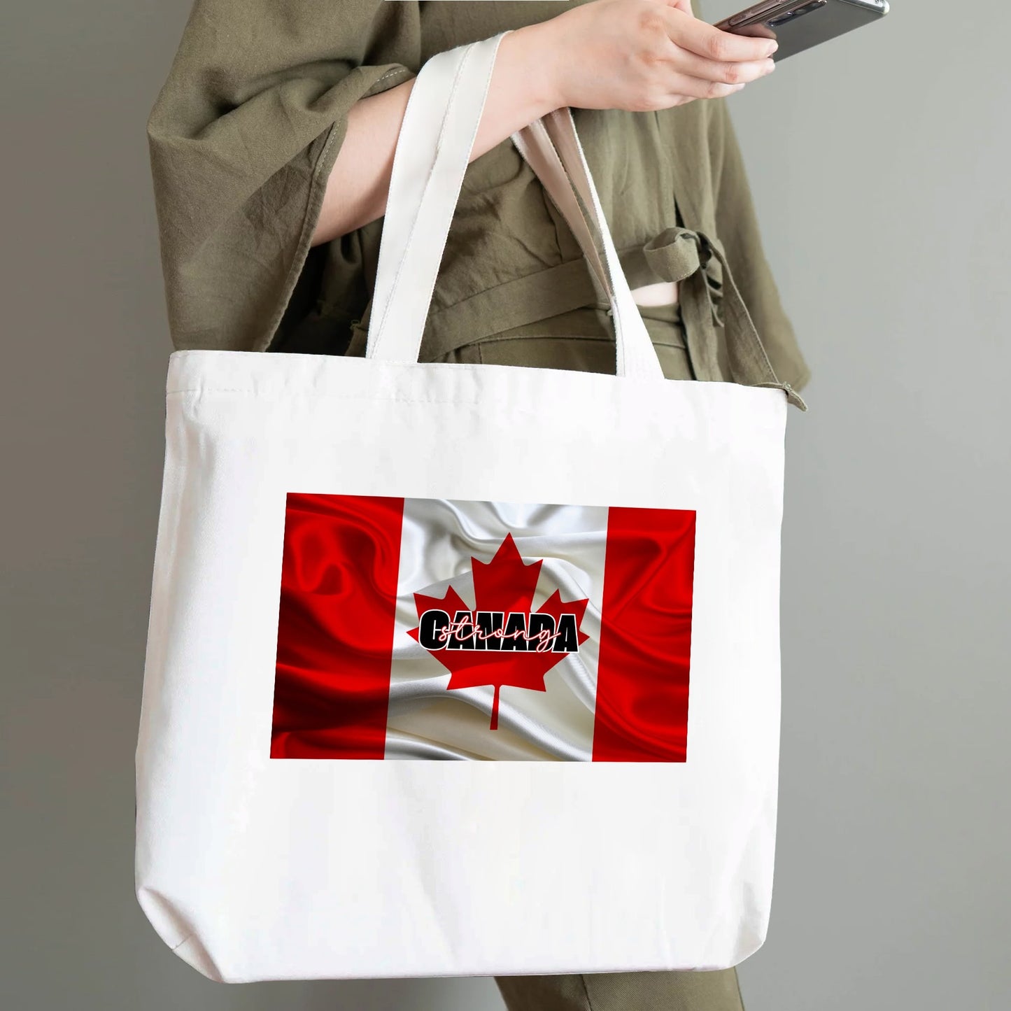 O Canada - Eco-Friendly Cotton Tote Bag – Spacious & Durable Design (Single-Sided Print)