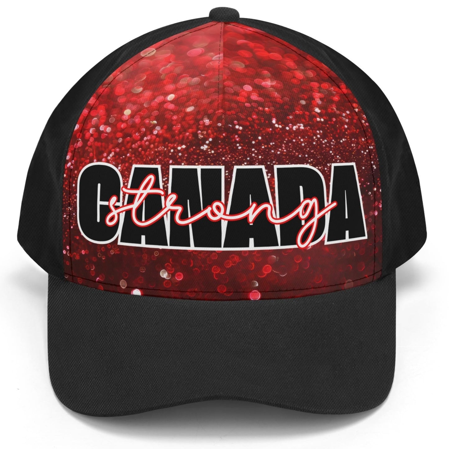 O Canada - Red Glitter Print | Unisex Baseball Cap – Stylish, Comfortable, and Versatile