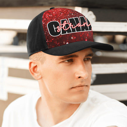 O Canada - Red Glitter Print | Unisex Baseball Cap – Stylish, Comfortable, and Versatile