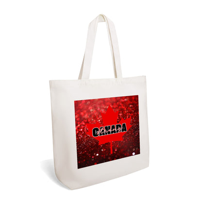 Glittered O Canada - Eco-Friendly Cotton Tote Bag – Spacious & Durable Design (Single-Sided Print)