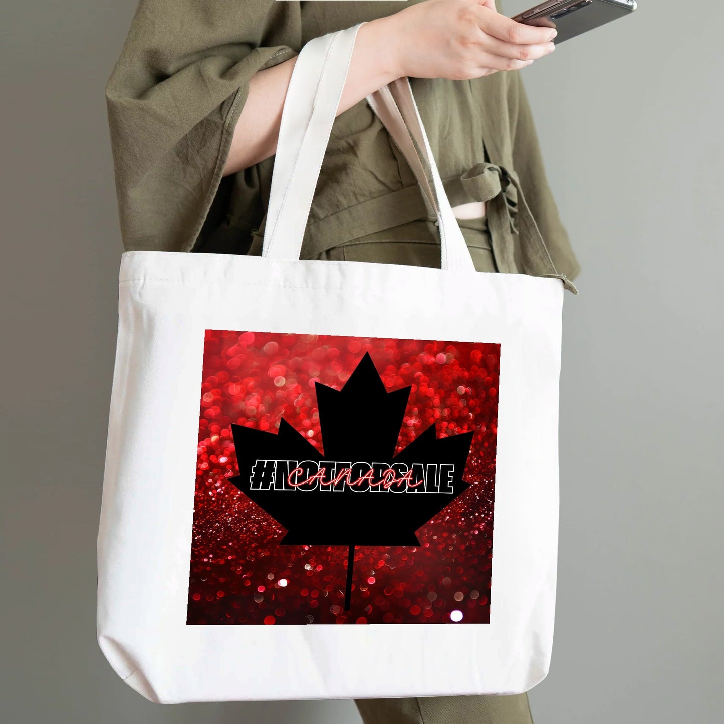 Glittered O Canada - Eco-Friendly Cotton Tote Bag – Spacious & Durable Design (Single-Sided Print)