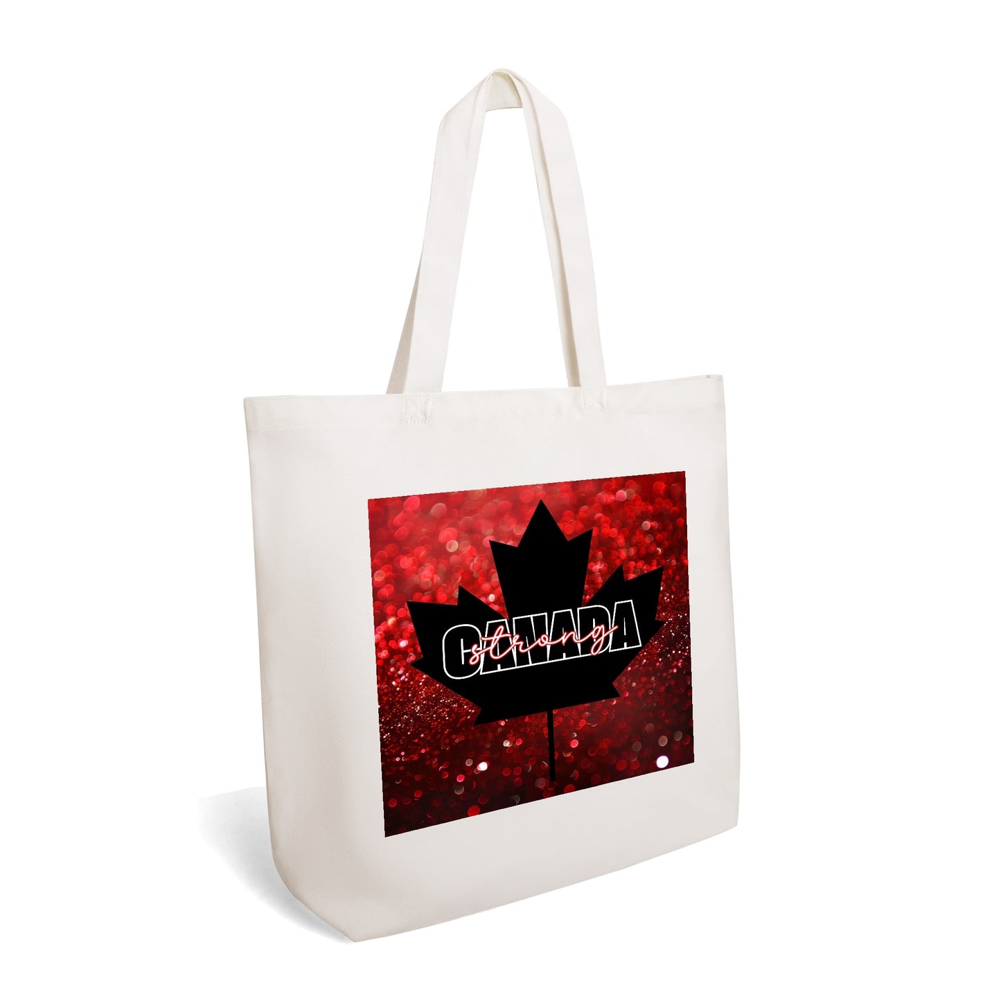 Glittered O Canada - Eco-Friendly Cotton Tote Bag – Spacious & Durable Design (Single-Sided Print)