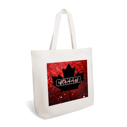 Glittered O Canada - Eco-Friendly Cotton Tote Bag – Spacious & Durable Design (Single-Sided Print)