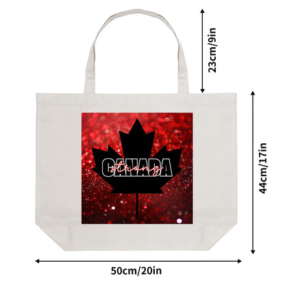 Glittered O Canada - Eco-Friendly Cotton Tote Bag – Spacious & Durable Design (Single-Sided Print)