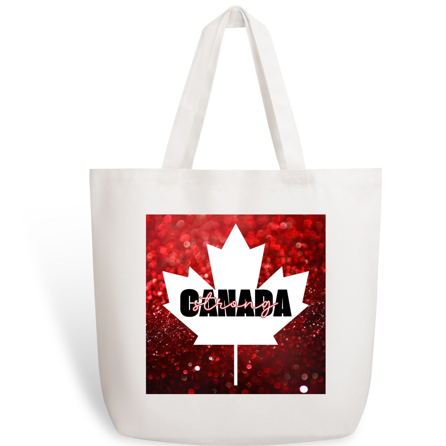 Glittered O Canada - Eco-Friendly Cotton Tote Bag – Spacious & Durable Design (Single-Sided Print)