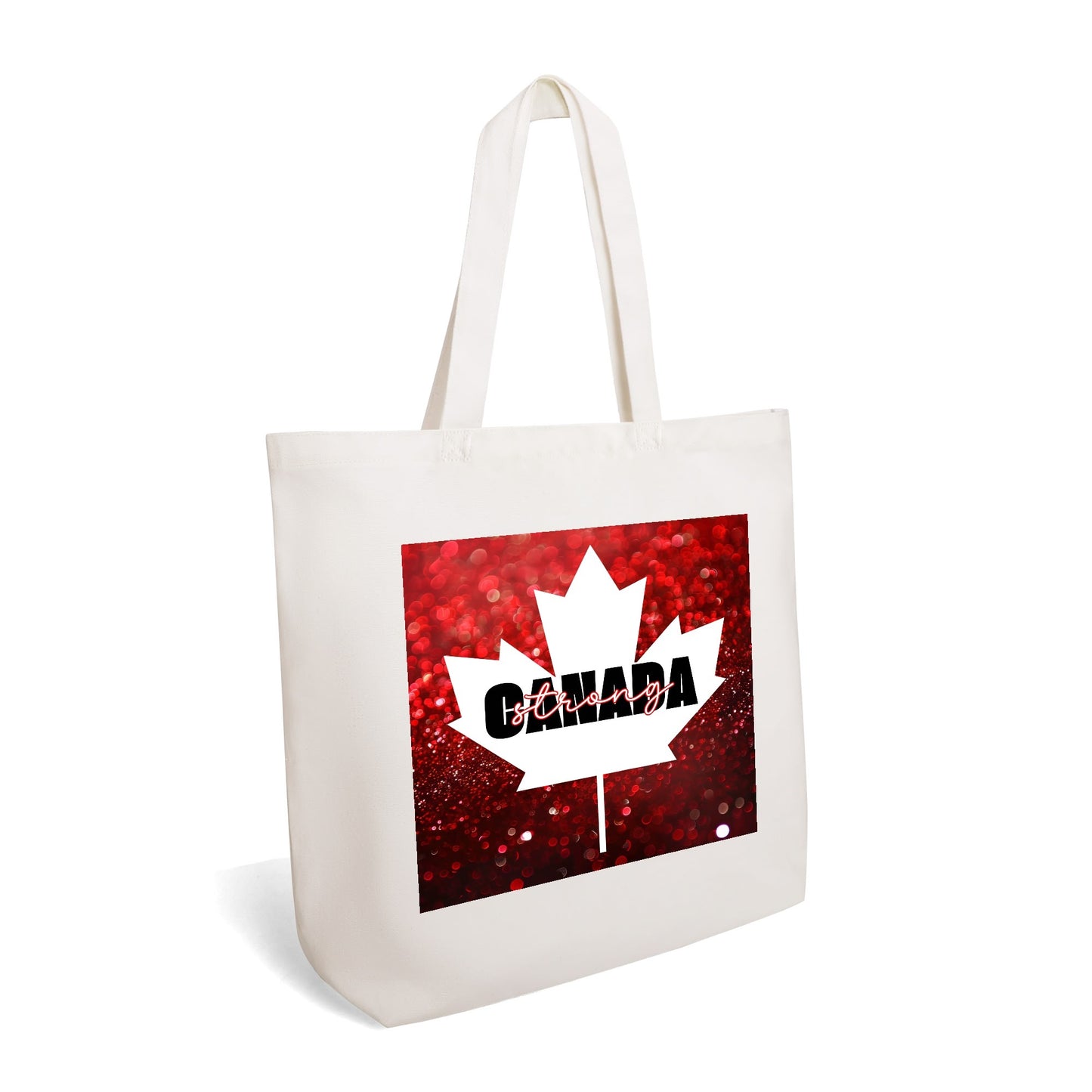 Glittered O Canada - Eco-Friendly Cotton Tote Bag – Spacious & Durable Design (Single-Sided Print)