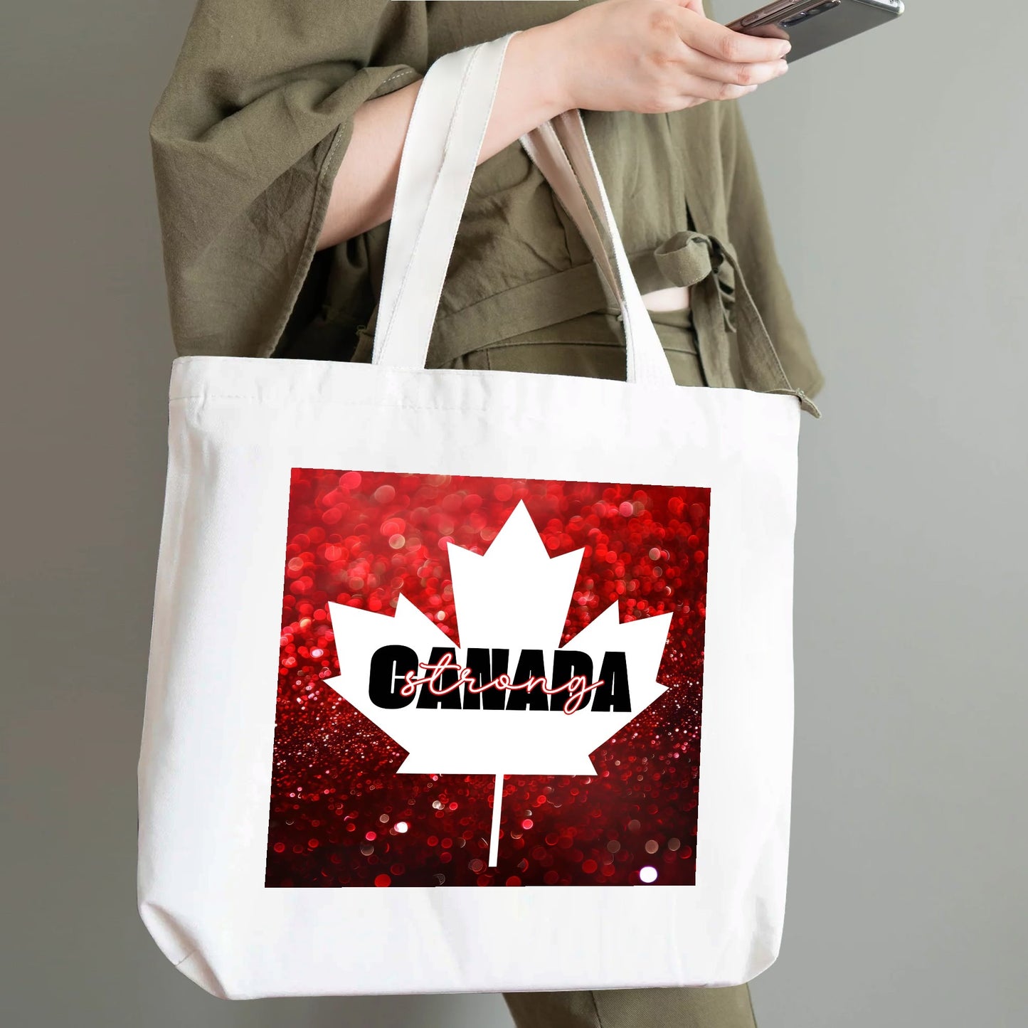 Glittered O Canada - Eco-Friendly Cotton Tote Bag – Spacious & Durable Design (Single-Sided Print)