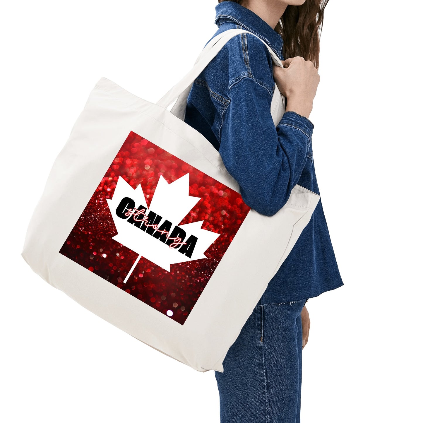 Glittered O Canada - Eco-Friendly Cotton Tote Bag – Spacious & Durable Design (Single-Sided Print)