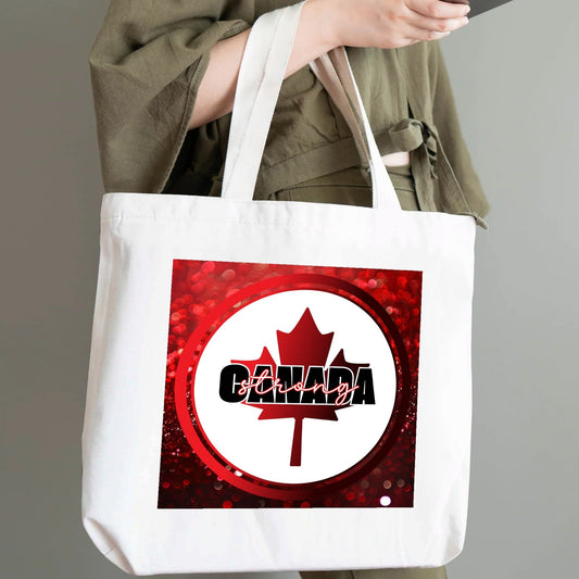 Glittered O Canada | Eco-Friendly Cotton Tote Bag – Spacious & Durable Design