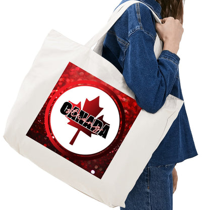 Glittered O Canada - Eco-Friendly Cotton Tote Bag – Spacious & Durable Design (Single-Sided Print)