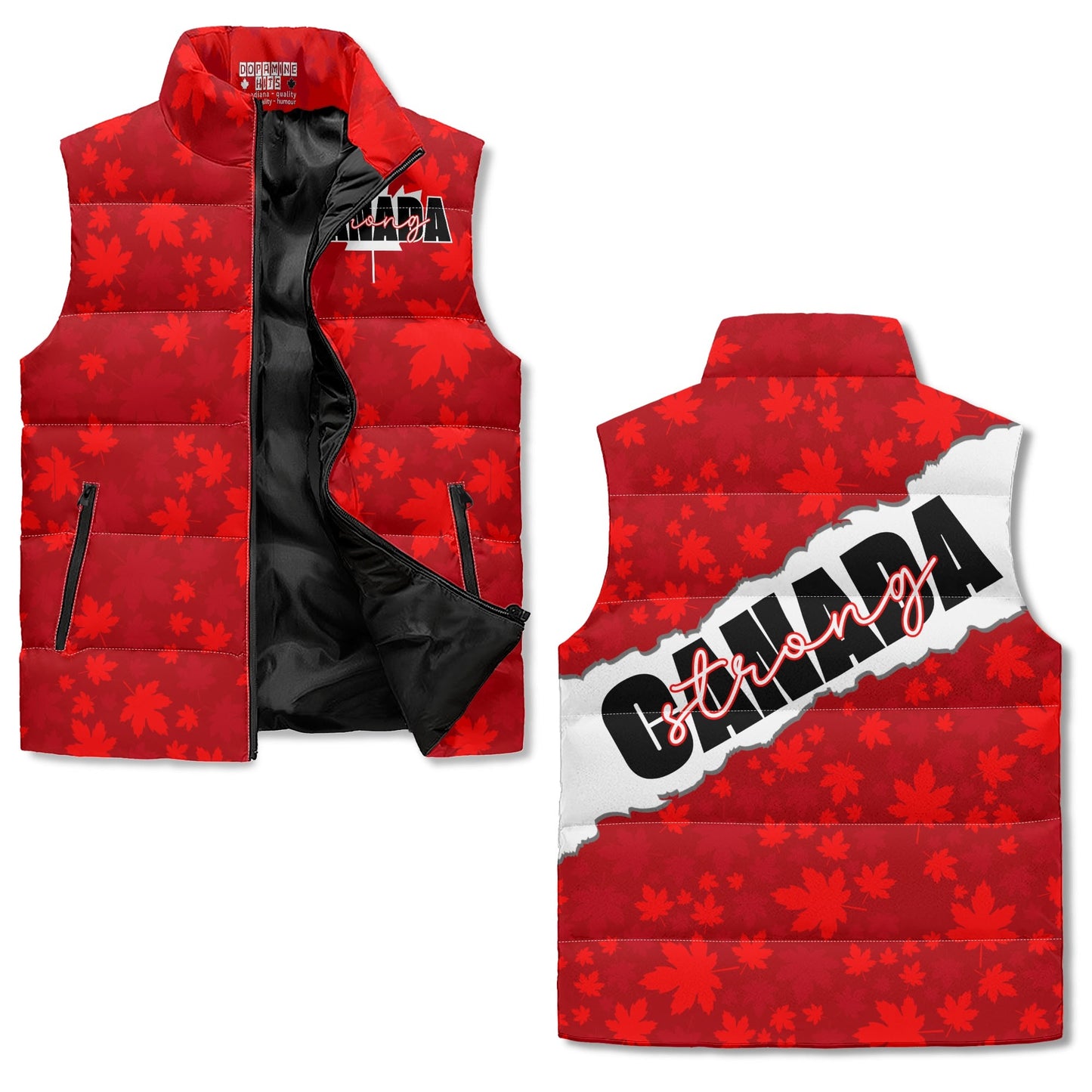 Canada Strong Puffer Vest - Unisex, All-Weather Protection with Zip Closure