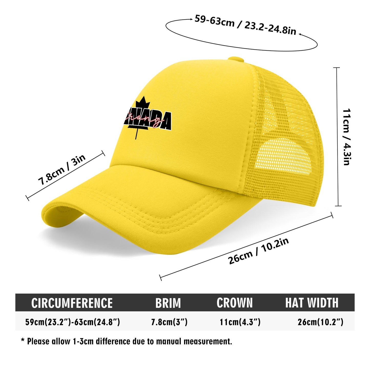 Canada Strong - Breathable Mesh Baseball Hat – Stylish, Comfortable, and UV Protective