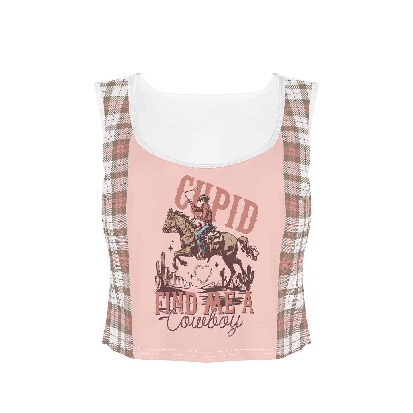 Cupid Find Me A Cowboy - Sleeveless Crop Top – Soft, Lightweight, Versatile Fit (S-5XL)