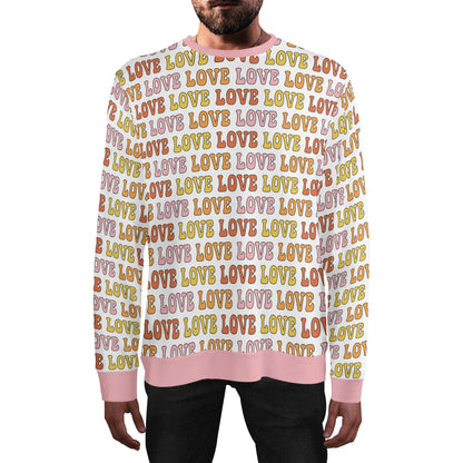 Retro Groovy LOVE - Unisex Casual Pullover Sweatshirt – Stylish, Comfortable, and Versatile