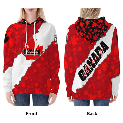 Canada Strong Maple Leaf - Womens Warm Velvet Hoodie