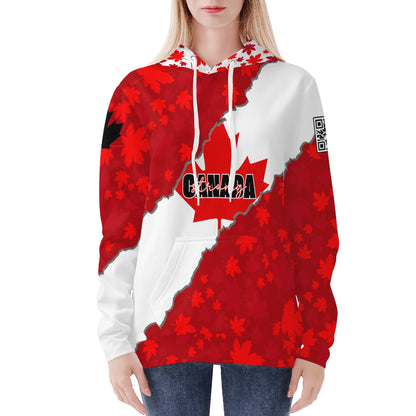 Canada Strong Maple Leaf - Womens Warm Velvet Hoodie