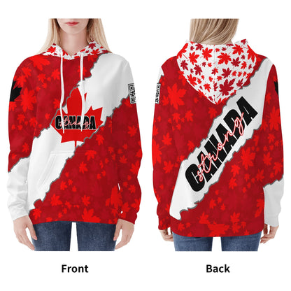 Canada Strong Maple Leaf - Womens Warm Velvet Hoodie