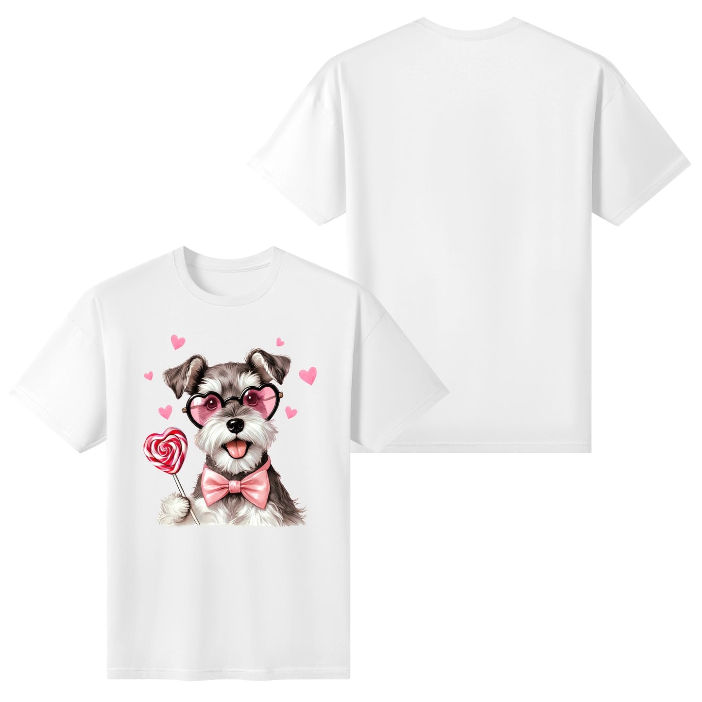 Valentines Day Miniature Schnauzer - Womens 100% Soft Cotton Dog T-Shirt