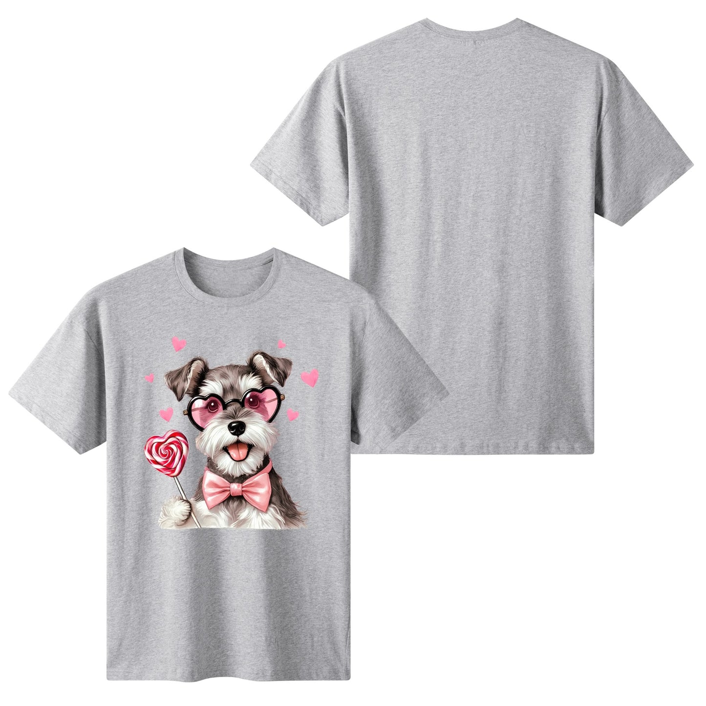 Valentines Day Miniature Schnauzer - Womens 100% Soft Cotton Dog T-Shirt