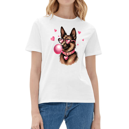 Valentines Day Pooches Part 1 - Womens 100% Soft Cotton Dog T-Shirt