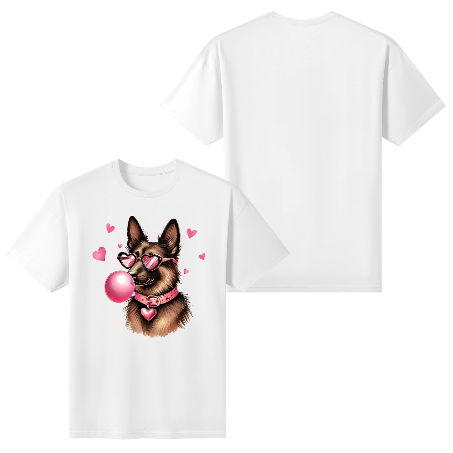 Valentines Day Pooches Part 1 - Womens 100% Soft Cotton Dog T-Shirt