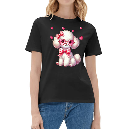 Valentines Day Pooches Part 1 - Womens 100% Soft Cotton Dog T-Shirt