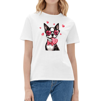 Valentines Day Pooches Part 1 - Womens 100% Soft Cotton Dog T-Shirt