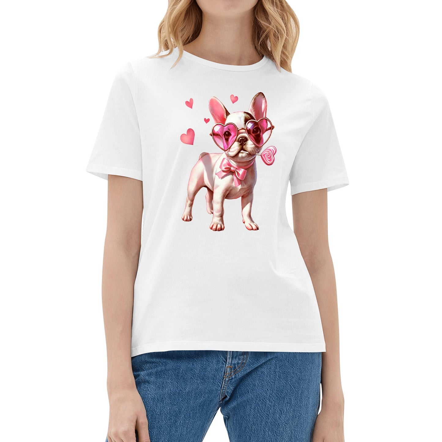 Valentines Day Pooches Part 1 - Womens 100% Soft Cotton Dog T-Shirt