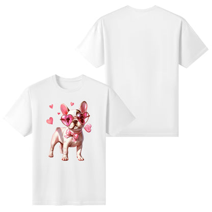 Valentines Day Pooches Part 1 - Womens 100% Soft Cotton Dog T-Shirt