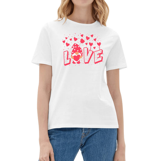 Gnome Love | Women's 100% Soft Cotton T-Shirt - Comfortable and Adorable