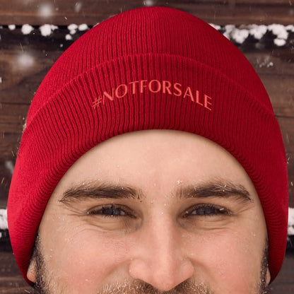 Canada is #NOTFORSALE - Retro Gradient Embroidered Knit Beanie – Stylish and Warm Winter Toque