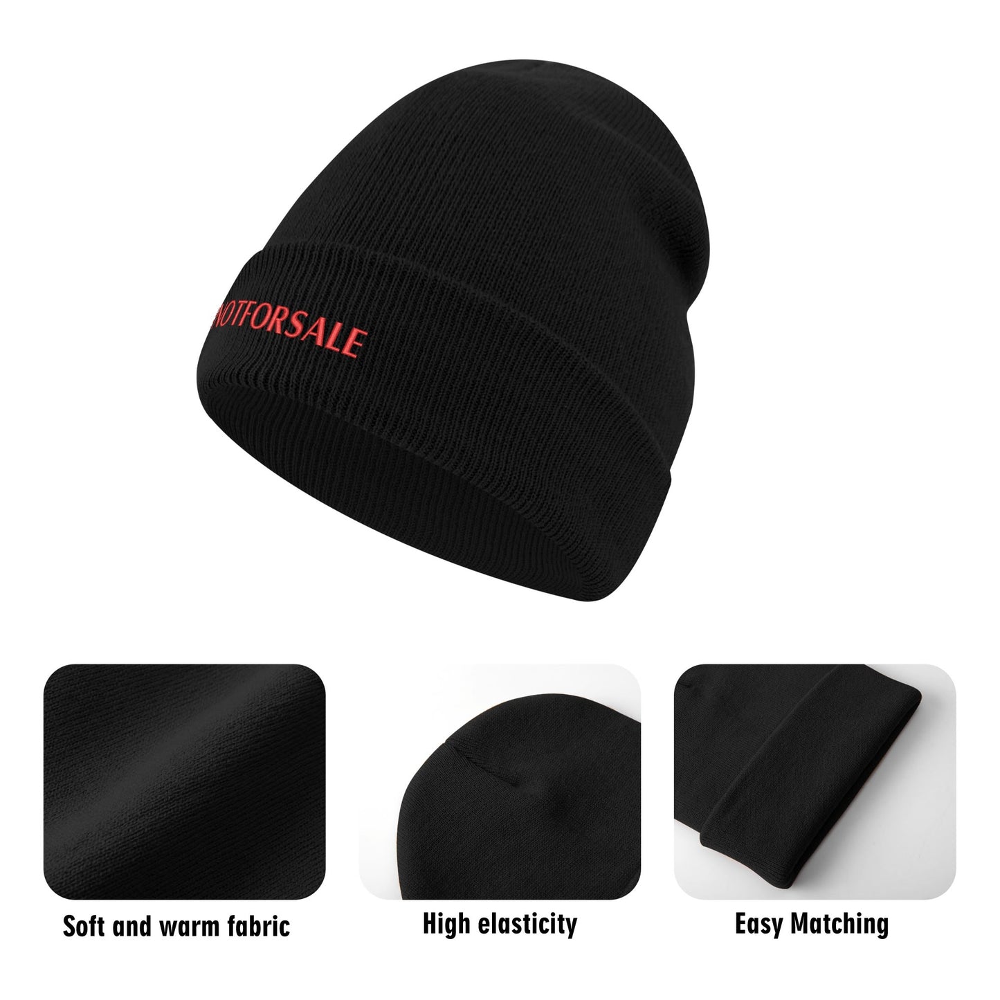 Canada is #NOTFORSALE - Retro Gradient Embroidered Knit Beanie – Stylish and Warm Winter Toque