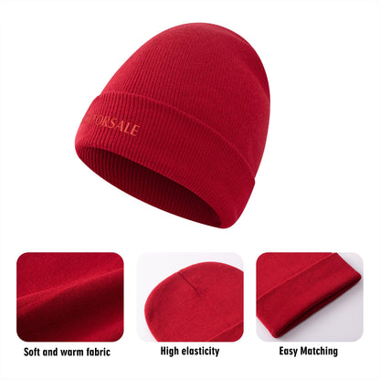 Canada is #NOTFORSALE - Retro Gradient Embroidered Knit Beanie – Stylish and Warm Winter Toque