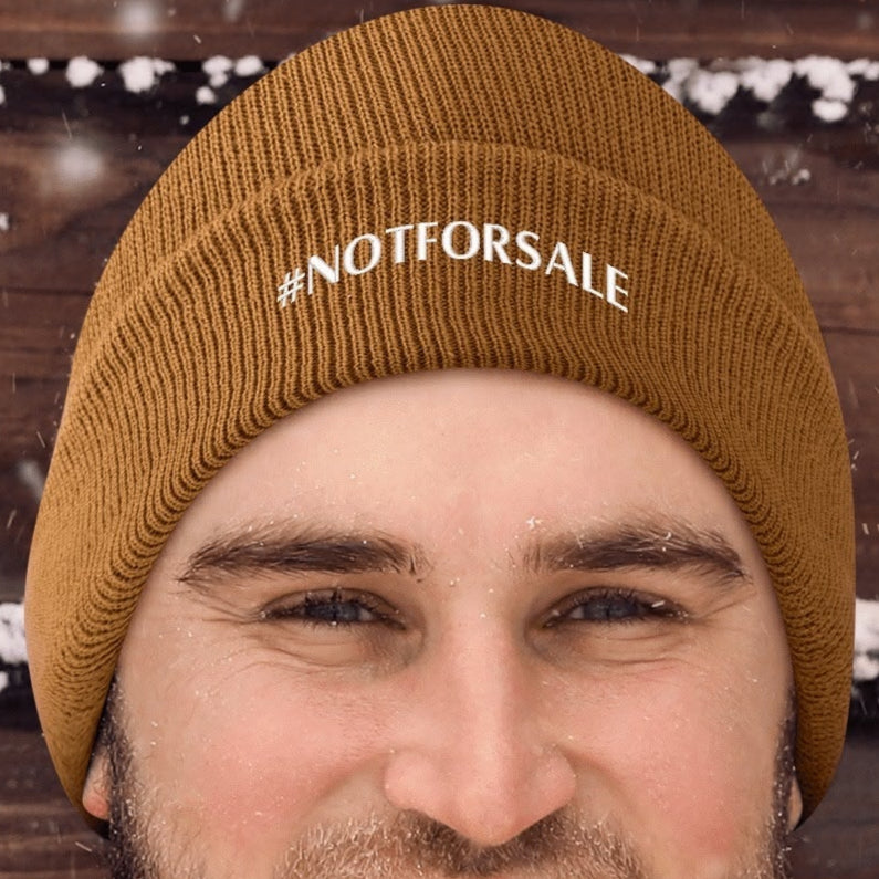 Canada is #NOTFORSALE - Retro Gradient Embroidered Knit Beanie – Stylish and Warm Winter Toque