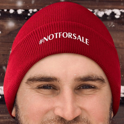 Canada is #NOTFORSALE - Retro Gradient Embroidered Knit Beanie – Stylish and Warm Winter Toque