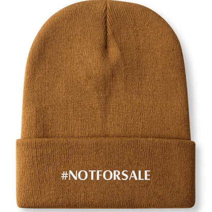 Canada is #NOTFORSALE - Retro Gradient Embroidered Knit Beanie – Stylish and Warm Winter Toque