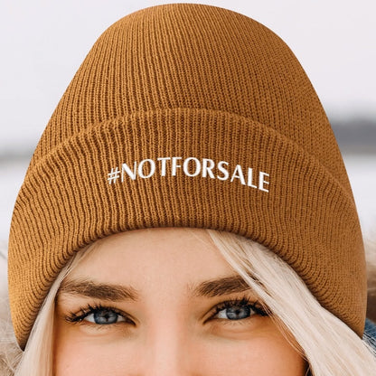 Canada is #NOTFORSALE - Retro Gradient Embroidered Knit Beanie – Stylish and Warm Winter Toque