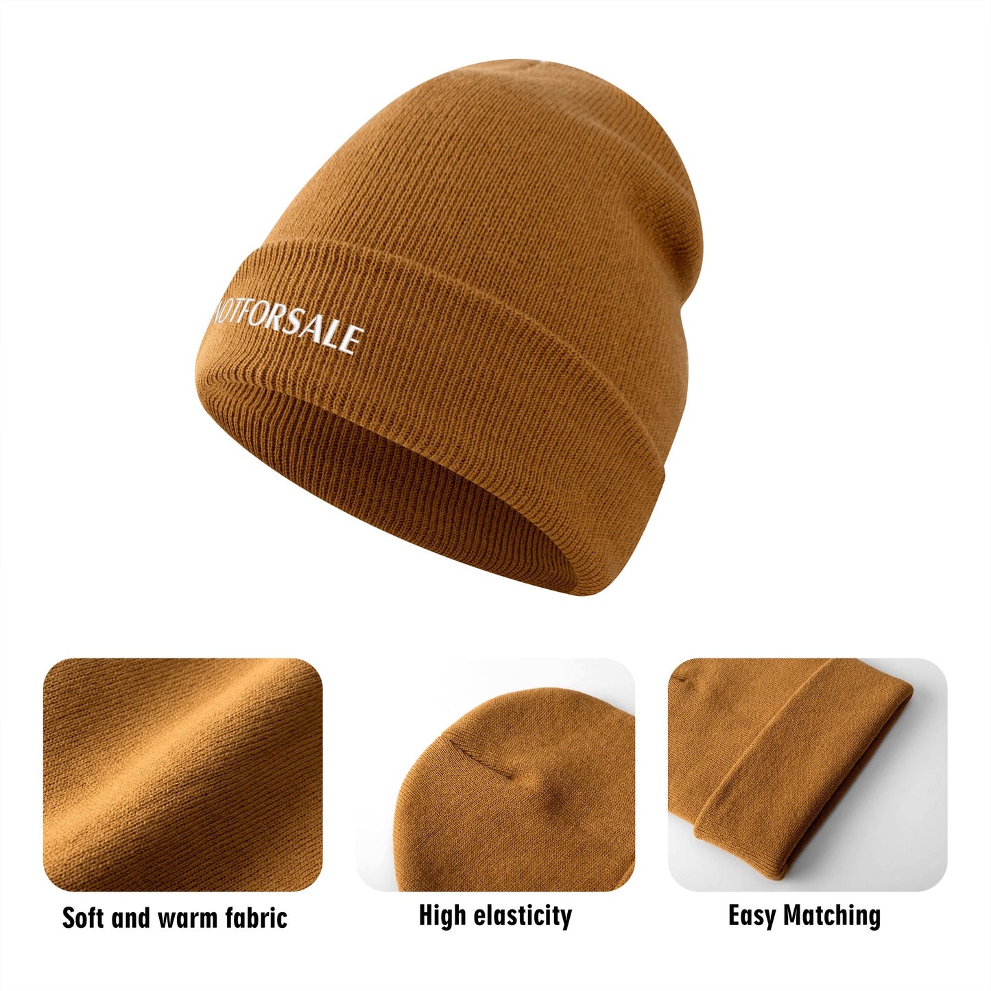 Canada is #NOTFORSALE - Retro Gradient Embroidered Knit Beanie – Stylish and Warm Winter Toque