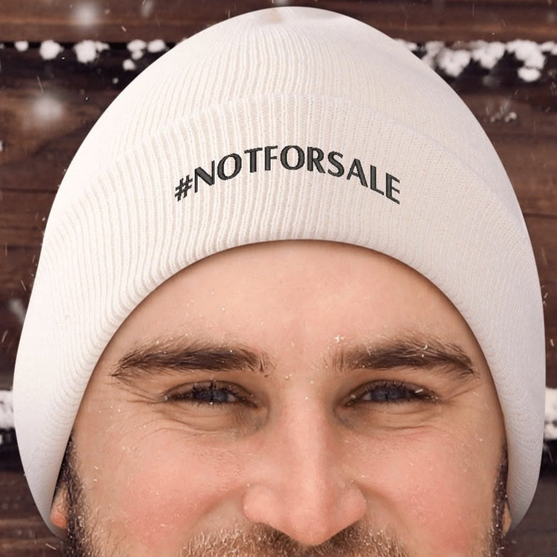 Canada is #NOTFORSALE - Retro Gradient Embroidered Knit Beanie – Stylish and Warm Winter Toque