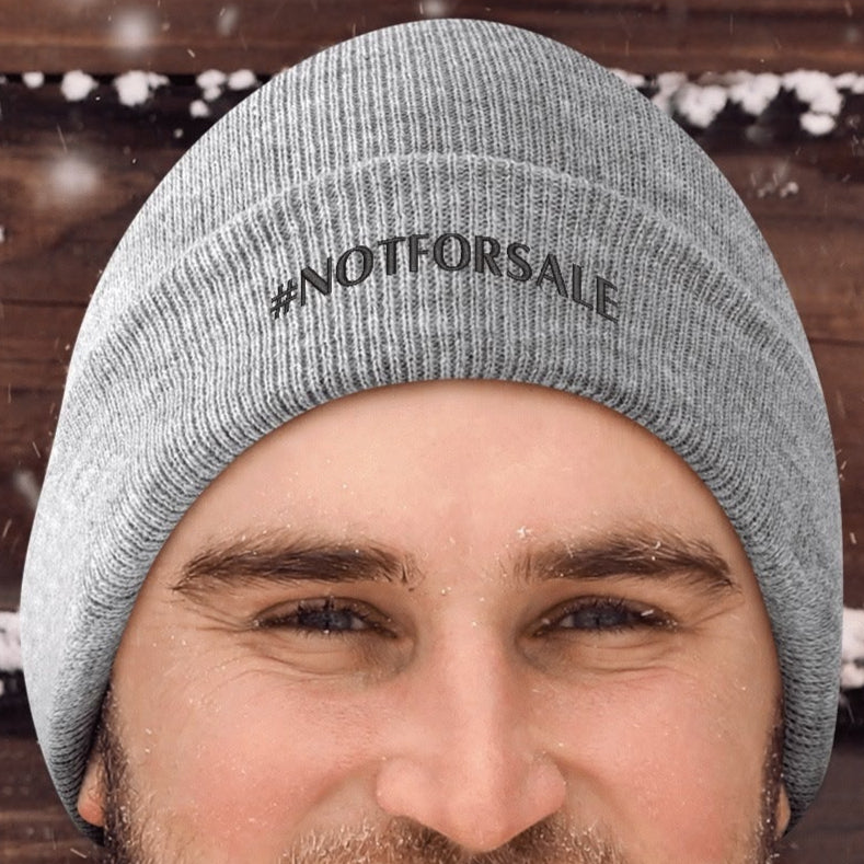 Canada is #NOTFORSALE - Retro Gradient Embroidered Knit Beanie – Stylish and Warm Winter Toque