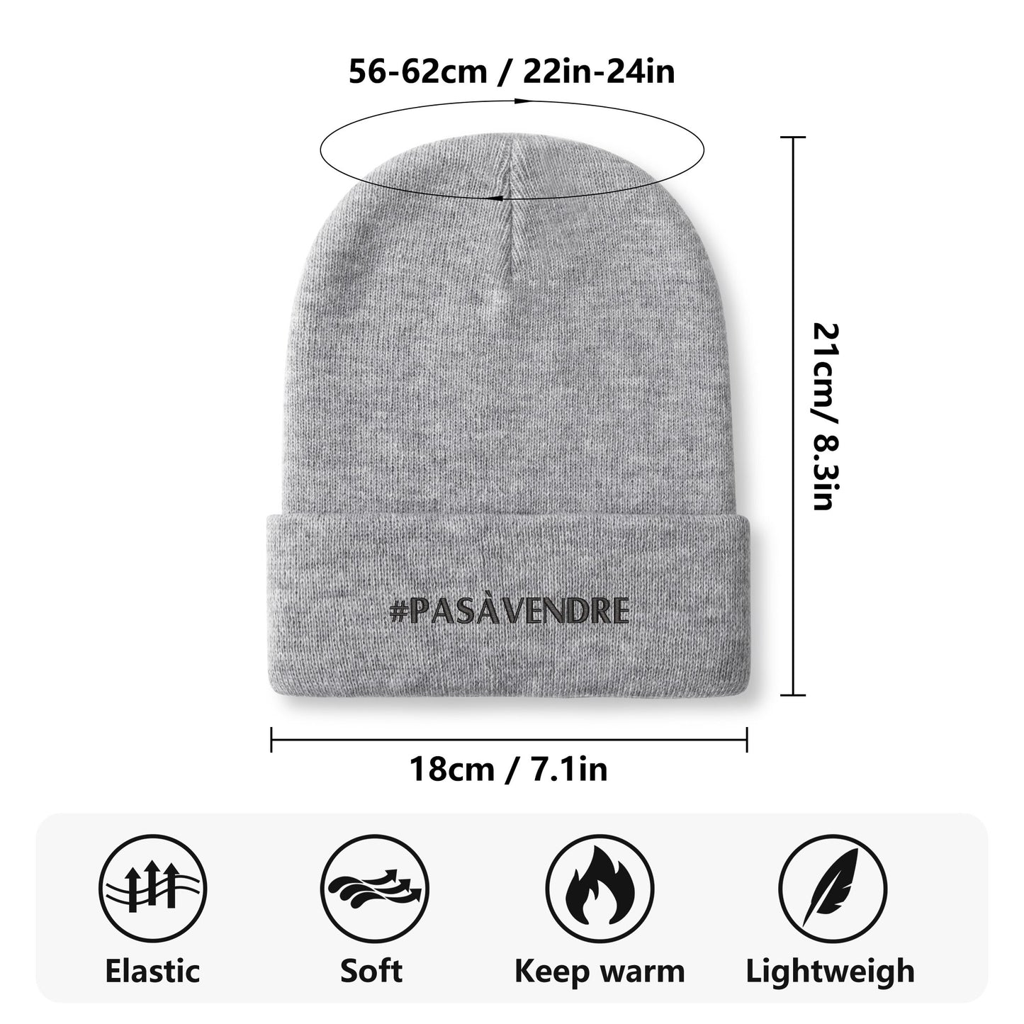 Canada n'est #PASÀVENDRE - Bonnet en tricot brodé dégradé rétro – Élégant et chaud pour l’hiver