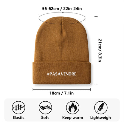 Canada n'est #PASÀVENDRE - Bonnet en tricot brodé dégradé rétro – Élégant et chaud pour l’hiver